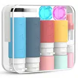 PLUSYES 26 Stück Reiseflaschen Zum Befüllen Silikon Reise Flüssigkeiten Set mit Clear Bag, Reisegröße Behälter mit TSA Genehmigt, Travel Essentials & Reise Gadgets
