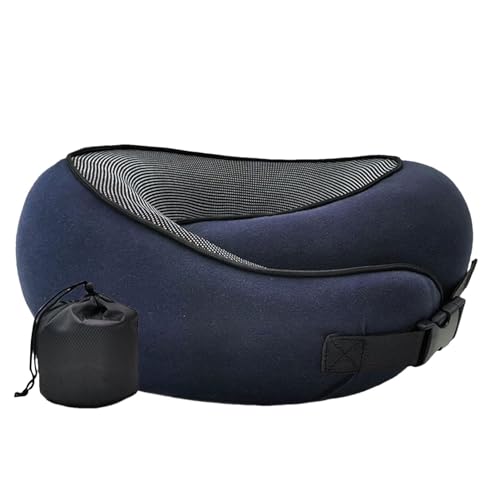 Reisekissen 1/5 - Reiseschaum, Nackenstütze, atmungsaktive Nacken-Reisehilfe mit wasserdichter Tasche, Reisekissen aus reiner Baumwolle für Flugzeug, Zug, Bus, Auto