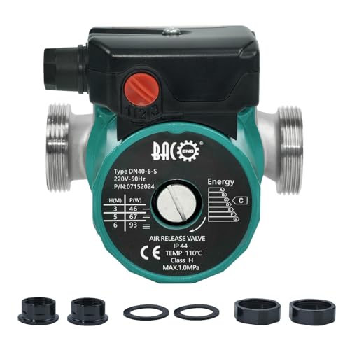BACOENG Umwälzpumpe Heizung Edelstahl Heizungspumpe Umwälzpumpe RS 25-6/130mm Heizungspumpen 220V/ 50Hz