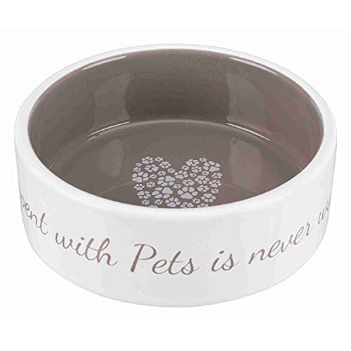 TRIXIE 25053 Napf Pet's Home, Keramik, 0,3 l/ø 12 cm, Creme/Taupe