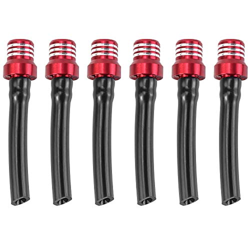 QWORK 6Pcs Motorrad Kraftstofftank Tankdeckelventil , Tankdeckel Entlüfter Schlauch Für ATV Dirtbike Pack Rohr Motorrad , Rot