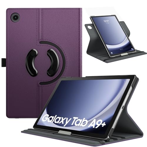TiMOVO Drehbar Hülle Kompatibel mit Samsung Galaxy Tab A9+/A9 Plus 11 Zoll 2023 SM-X210/X216/X218, 90 Grad Drehbar Ständer Hülle, Auto Schlaf/Aufwach Schutzhülle für Galaxy Tab A9+ Tablet,Violett