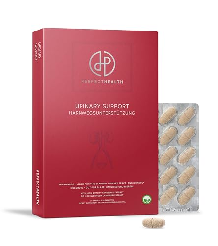Perfect Health - Cranberry Tabletten 500mg - Für Blase, Nieren & Harnwege - Mit Goldrute & Vitamin C - Exocyan™ Cranberry-Extrakt - Hohe Dosierung - Vegetarisch - 30 Stück