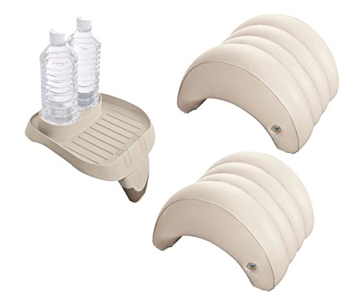 harren24 Zubehör-Set 3-teilig kompatibel mit Intex PureSpa Whirlpools (1x Ablage-Tablett 28500, 2X Kopfstützen 28501)