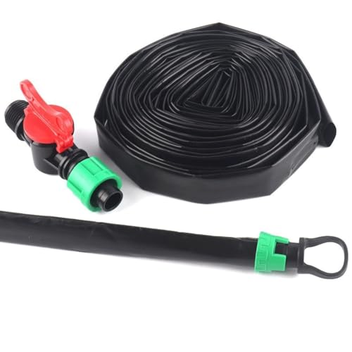 FBANULPEX Drip Tape Bewässerungsschläuche，Flache Rohre Gewächshaus-Unterfolienbewässerungs-Tropfschlauch-Zubehör(10m Kits)
