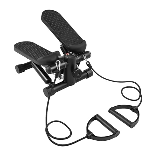 Cocoarm Mini -Stepper -Maschine mit Widerstandsbändern, LCD -Anzeige Mini -Treppen -Stepper - -Stepper für das Training, Lagerkapazität: 100 Kg/220 Lb, Stahlstruktur (Black)