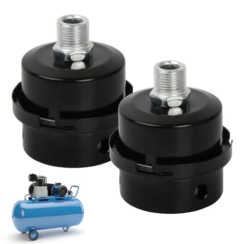 Gudalea 2 Stück Kompressor Schalldämpfer Filter, 3/8" 16mm Gewinde Metall Luftkompressor Luftfilter, Schalldämpfer für Luftkompressor, Ansaugfilter Schalldämpfer für Luftkompressor
