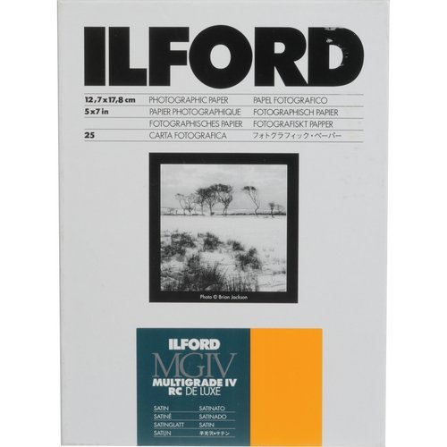 Ilford 1168255 Multigrade IV RC Deluxe Kunstharz beschichtet VC variabler Kontrast Schwarz & Weiß Erweiterung Papier – 12,7 x 17,8 cm 25 Blatt – Satin