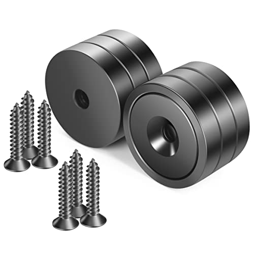 Neosmuk Magnete mit Loch,50kg Schwarz Extra Stark Neodym Magnet Schrauben,Magnete Rund,Starke Ringmagnete zum Anschrauben,Magnet mit Gewinde für die Wand.