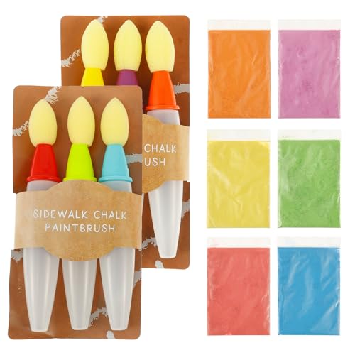 6pcs Sortierte Farbkreidekreide Pinsel, DIY Kinder Basteln Scrapbooking Pinsel, Kinder-Kreidefarben-Kunstspielzeug-Set, Wasser In Den Pinsels Geben Und Waschbar Verwenden, Leicht Zu Reinigen