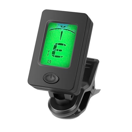 Aomig Universal Clip-on Stimmgerät Akkurate Tuner für alle Instrumente, Gitarre, Bass, Violine, Ukulele, Chromatisches Clip-On Gitarrenstimmgerät Aufheben Akustikgitarren Stimmer (Batterie inklusive)