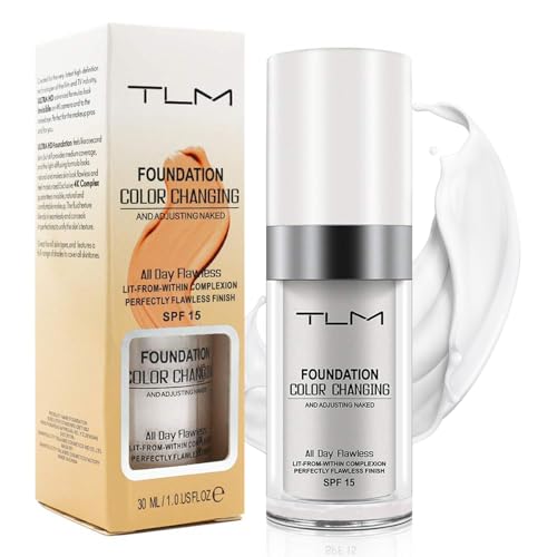 Farbwechselnde Flüssig Foundation, SPF 15 Ganzen Tag Einwandfrei Concealer Foundation Make Up, Feuchtigkeitsspendende Lang Anhaltender Makeup Halt Foundation, Anpassung Nackt, Leichtgewicht