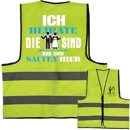 RunFar shop Jga Männer Weste Junggesellenabschied Männer Kostüm,Jga Männer Kostüm Reflektierende bräutigam westeJga Accessoires Männer Game Over lustig Geschenk für Poltern Junggesellenabschied