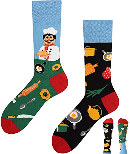 TODO Colours Lustige Socken mit Motiv - mehrfarbige, bunte, Verrückte für Herren und Damen (43-46, Beste Koch)