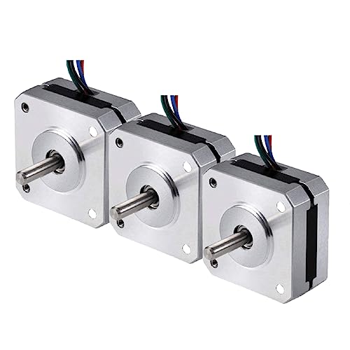 Nema 17 Schrittmotor, 3 Stück Nema 17 Schrittmotor 1A 13Ncm (18.4 oz.in) Haltemoment 4-Lead 1,8 Grad 42 * 42 * 20mm Motor für 3D-Drucker CNC fräsmaschine