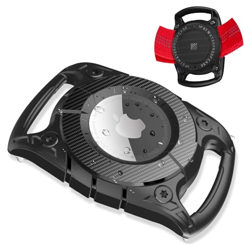 AirTag Hundehalsband-Halter, IP68 Wasserdicht -Airtag Hülle Hund, Hartes TPU Vollständiger Schutz, Airtag-Hülle für Katze Halsband Hund Tasche Gepäck, kompatibel mit Apple Airtag