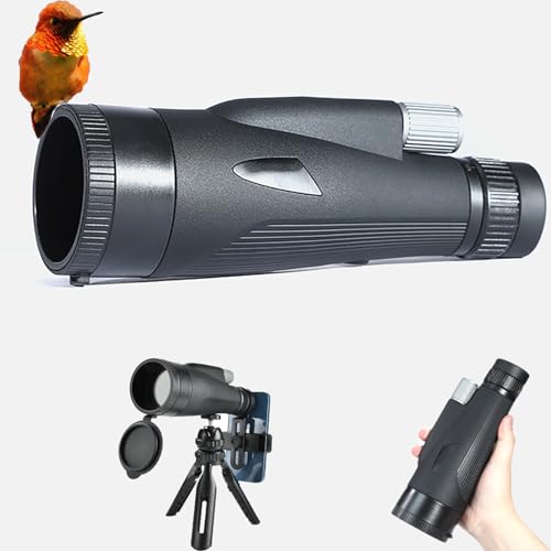 Monokular Teleskop 12-36X60 ED Zoom Monokulare Nachtsicht （24MM Okular + 60MM Objektivund）Wasserdicht mit BAK4 Prisma & FMC Linse with Adapter and Tripod für Klettern, Ballspiele, Wildtierbeobachtung