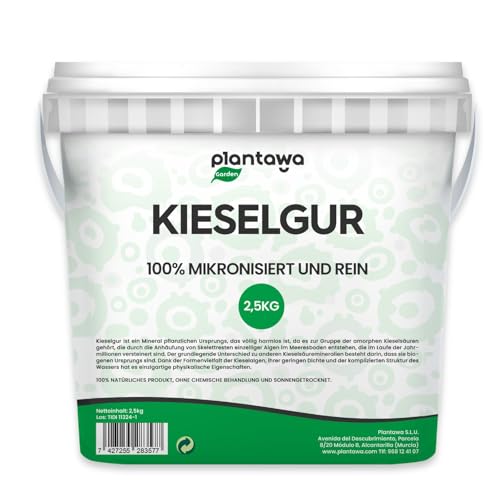PLANTAWA Kieselgur 2,5kg | 100% Natürlich und Nachhaltig | Diatomaceous Earth | Fein Gemahlenes Kieselgur Pulver Ohne Chemische Behandlungen | Vielseitig Einsetzbar