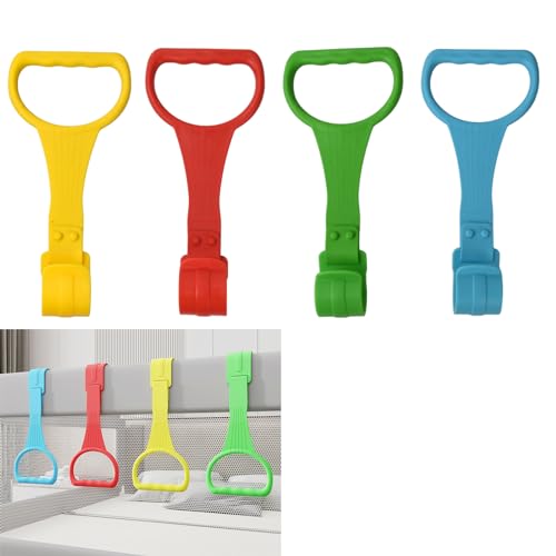 4 Ringe für Kinderbetten, Abnehmbarer Baby Hand Ringe, Babybett Pull Ring, Hand Zugringe für Kinderbett, Kleinkind Mehrfarbig Ring Ziehen, Baby Hängender Ring für Beinübung in Gitterbett/Laufstal
