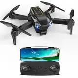 Drohne mit Kamera 4k,Drohne mit Kamera Erwachsene Kinder,Dual-Kamera Drones für Anfänger,Flip mode, 2 Akku Lange Flugzeit,Headless ModusAbflug/Landung mit einer Taste,Gold