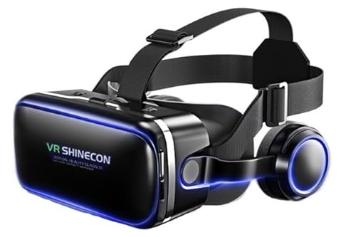 3D VR Brille für Handy, with Headset 3D VR Glasses Virtual Reality Brille PC Unterhaltung Anti-Blaulicht fit iPhone & Android 4,5-6,8 Zoll