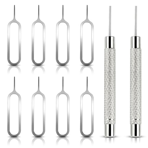 Devenirriche 10 Stück SIM Karte Nadel Entfernungswerkzeug, SIM Kartenfach Auswurfstift, SIM Pin Handy-Nadel zum Öffnen und Auswerfen, Kompatibel mit Allen Handys