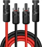Solarkabel 4mm²/6mm², Solarkabel Verlängerung 1/2/3/5/10M, Solarkabel Verlängerungskabel(Rot/Schwarz) (4mm²10M)