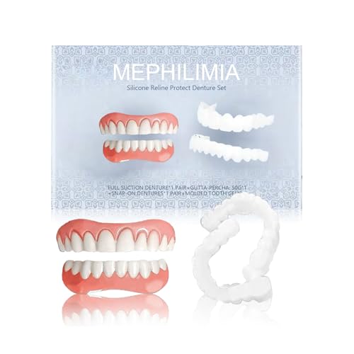 MEPHILIMIA Zahnreparatur Zahnkleber für Zähne Provisorischer Zahnersatz Falsche Zähne Veneers Zähne Kosmetische Zahnabdeckung Gefälschte Zähne Provisorische Zahnprothese Künstliche Zähne Geschenk Set
