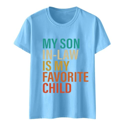 2025 - Mein Schwiegersohn ist Mein Lieblingskind. Lustiges, zur Familie passendes T-Shirt Italienische Mode (Light Blue, L)
