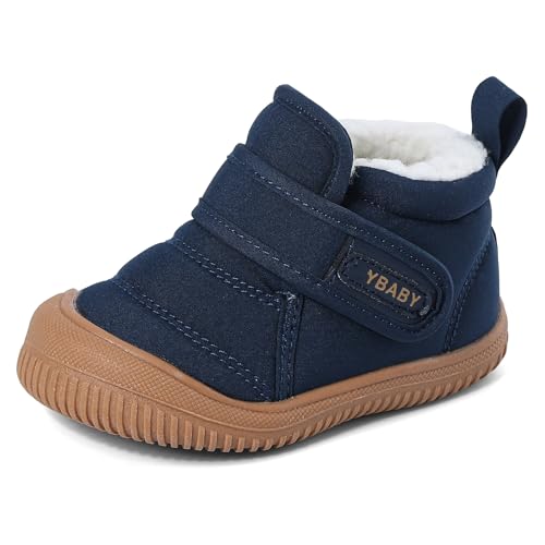 Cheerful Mario 1-5 Jahre Baby Jungen Mädchen Stiefel Lauflernschuhe Kleinkinder Winter Stiefel Warne Fell Gefüttert Winterscuhe Marine 24 EU