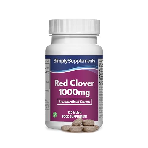 Roter Klee 1000mg - 120 Tabletten - Geeignet für Veganer - Versorgung für 4 Monate - SimplySupplements