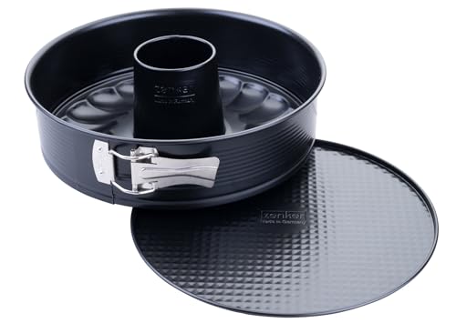 Zenker Springform mit Flach- und Rohrboden Perfect Black Ø 26 cm – Hochwertige Backform mit Antihaftbeschichtung, Hitzebeständigkeit +230 °C Made in Germany