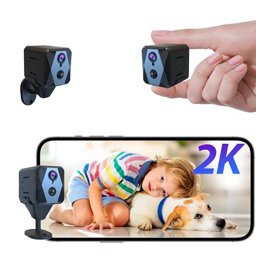 aidowocam Mini Kamera,2K Überwachungskamera Innen, Kamera Überwachung Innen,WiFikamera Live Übertragung Handy APP Für Lange Standby Akku Kamera,Bewegungsmelder/Nachtsicht/Cloud