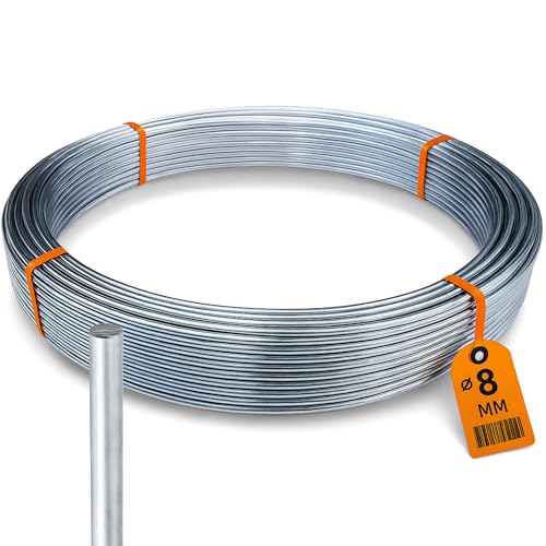 HausHeld® 6 Meter Rund Aluminiumdraht Durchmesser 8 mm I Erdungsleitung I Blitzschutz PV I Solarleitung - Ware wird meterweise verkauft I Masthalterung