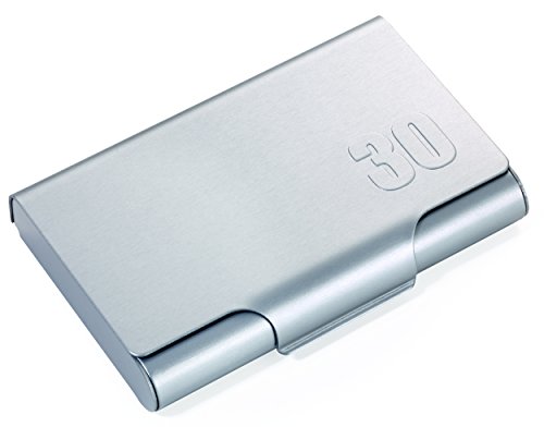 TROIKA JUMBO 30 KARTENETUI- CDC78/TI - Vistenkartenetui, 30" - Prägung auf Deckel - für ca. 30 Karten - Aluminium - titanfarben - das Original von TROIKA