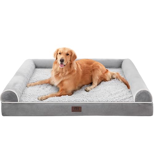 WESTERN HOME Orthopädisches Hundebett Hundebett Grosse Hunde Gemütlich Hundebetten mit Kopfstütze Abwaschbar Abnehmbar Hülse