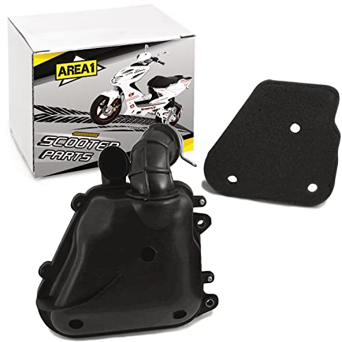 Area1 Ersatz Luftfilterkasten + Luftfilter für 50ccm 2Takt Minaralli/China Motoren. Kompatibel mit Aerox Jog Neos Explorer Race GT AGM Luxxon Rivero Tauris