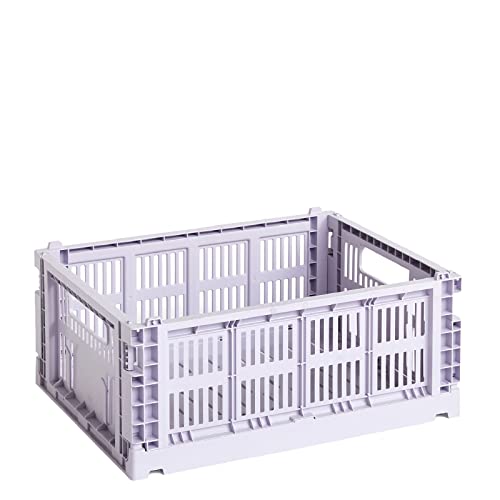 Hay Colour Crate Transportbox M aus recyceltem Polypropylen in der Farbe Lavendel, Maße: 34,5cm x 26,5cm x 14cm, 541459, Lavender
