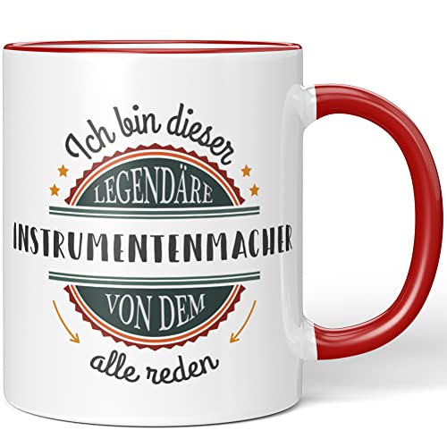 JUNIWORDS Tasse, Ich Bin Dieser legendäre Instrumentenmacher, von dem alle reden, Rot (5053428)