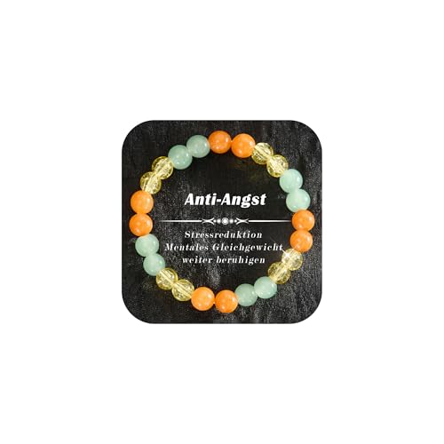KENIY Naturstein Armband Damen 8mm Runde Edelsteine Armband Damen Elastischen Kristall Armband für Frauen Herren Spirituelle Chakra Armband Schmuck Geschenke für Frauen