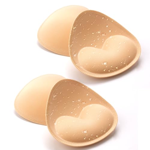 Nimiah wasserdichte Badeanzug BH Einsätze Pads 2 Paar, BH Einsätze Push-up für Frauen Genäht gepolstert für Bikini Sport BH Suitable for AA/A
