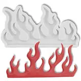 QZKJQDD Flamme Fondant Formen, Gießformen Flamme Silikon, Süßigkeiten Schokolade Küche Backen Werkzeuge für Cupcake Topper, Mousse, Butter, Gummi, Zucker, Handwerk, Ton, Epoxy, Gips Usw