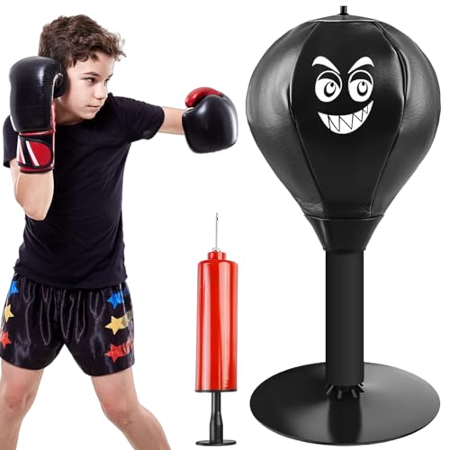 Behogan Punchingball Tisch: Büro Punchingball, Mini boxsack mit Saugnapf und Luftpumpe, Funpunch Rage Bag, Punching Ball Set, Tisch Boxsack, Mini-Boxball, Desktop-Boxsack für Chef, Kollegen, Freunde