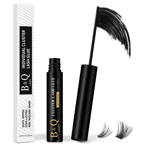 Wimpern Kleber DIY für Wimpern Bond B&Q Schwarz Wimpernkleber für Wimpern Einzeln Wasserfest Wimpernkleber Sehr Stark Für Anfänger Lash Glue Heimwerken zu Hause (Black,5ml)