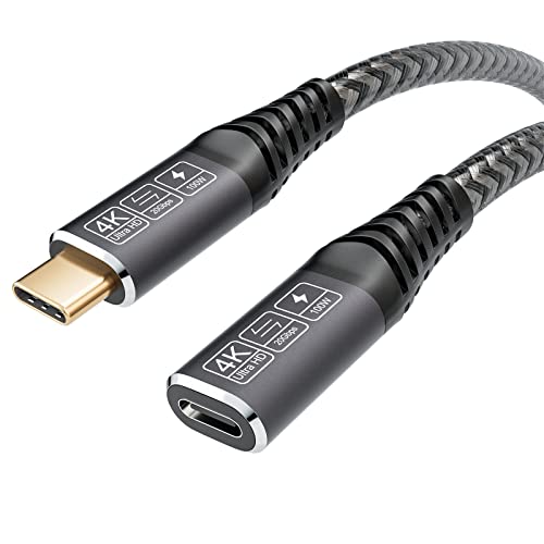 CAKOBLE Verlängerungskabel USB 3.2Gen2, 0,5 m, 20 Gbps, 100 W/5 A, USB-C-Verlängerung, männlich und weiblich, kompatibel mit USB C 3.2, USB 3.1, USB 3.0, 4 K @ 60 Hz, USB C Kabel, kompatibel mit USB C