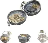 Triple Moon Silver Locket With Tree Life, Handmade Meditation Triple Moon Locket With A Crystal Energy Amulet, Can Be Used To Store Powerful Vows, Sacred Silver Altar For Intention And Meditation