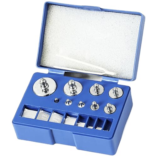 BAIFULAI 17 Stücke Kalibriergewichte Set, Stahl Verchromt Eichgewichte, 10mg -100g Silber Eichgewichte Feinwaage, Kalibriergewicht 100g für Digital Schmuck Waage, Labor Digitalwaagen, Labor, Hobby