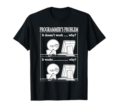 Lustige Programmierer Geschenk Ideen Cartoon T-Shirt, Herren, Schwarz, S, Kurzarm, T-Shirt