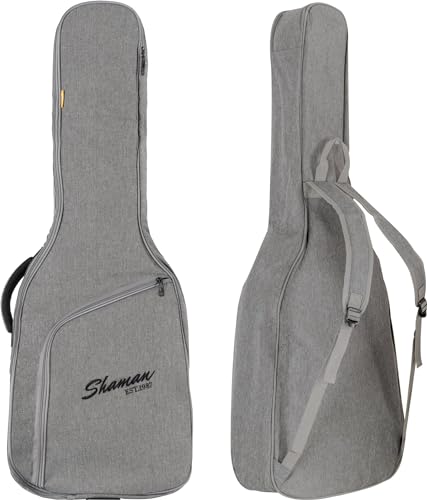Shaman WGB-115 GY Premium-Line Westerngitarrentasche - Wasserabweisendes und reißfestes Außenmaterial - Gepolsterte, verstellbare Rucksack-Gurte und Aufsatztasche - Gigbag mit verstärktem Tragegriff