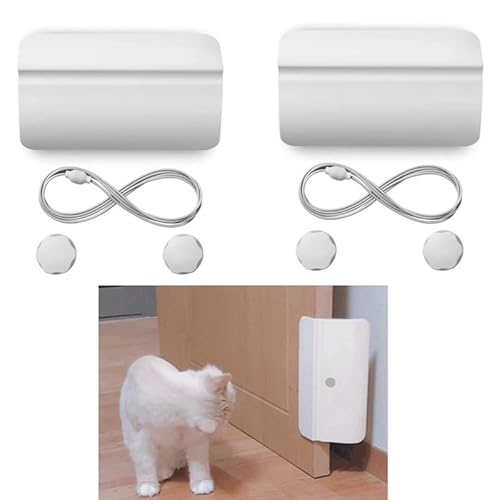 CiCixixi 2 Stück Automatischer Türöffner für Haustiere, Automatischer Haustier-Türöffner, Abschließbar, für Hunde und Katzen, für Zuhause, Schlafzimmer, Badezimmer (weiß)